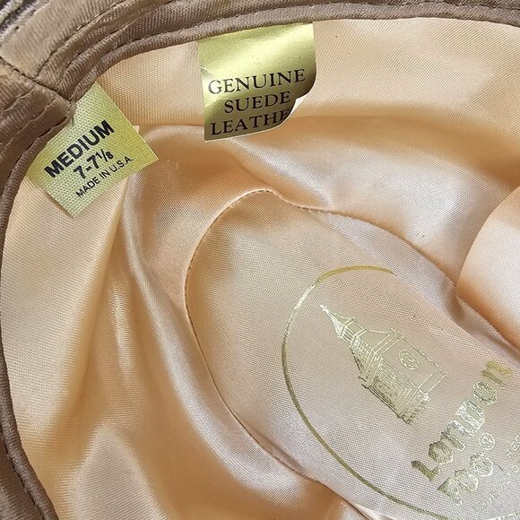 Vintage London Fog Suede Leather Brown Fedora Hat Gentlemen Classic Men's Med 7 - Picture 8 of 8